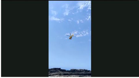 Rescate en helic�ptero en la playa de Verdicio