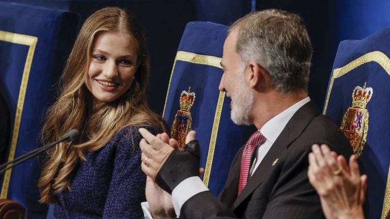El rey Felipe y la infanta Leonor, hace unos días en Oviedo