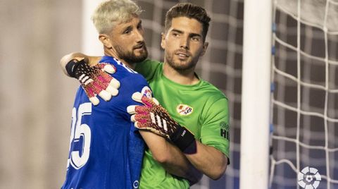 Borja Valle y Luca Zidane, durante el Rayo-Oviedo