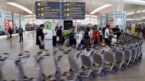 Imagen de la huelga del pasado 28 de julio en el aeropuerto de Barcelona