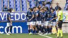 Los jugadores del Oviedo celebran el 1-0 ante el Lugo