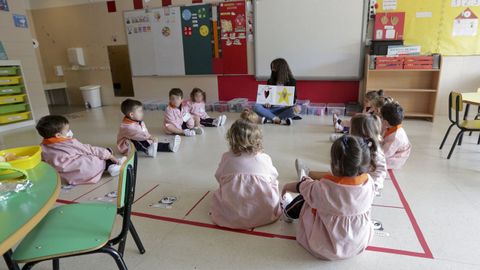 Alumnos de infantil en un colegio concertado gallego