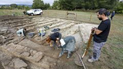 Un aspecto de las excavaciones arqueológicas realizadas en el antiguo depósito de cereales de Proendos