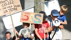 Protesta llevada a cabo por nios en Pars el pasado 21 de septiembre para pedir a los polticos que tomen medidas urgentes contra el cambio climtico