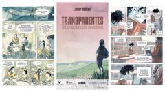 Portada e interiores de Transparentes. Historias del exilio colombiano
