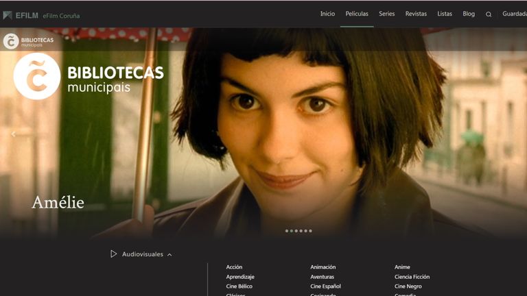 Efilm A Coruña, el Netflix de las bibliotecas municipales.