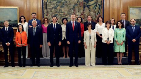 El Gobierno de Pedro Sánchez, con Huerta y Montón, tras  tomar posesión el pasado 7 de junio