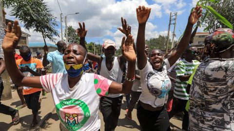 Protestas de familiares de vctimas del Covid-19 en Nairobi, Kenia