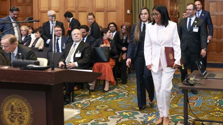 Delcy Rodríguez defiende en La Haya la posición de Venezuela en la disputa con Guyana