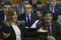 Susana Daz, junto a Diego Valderas, vicepresidente andaluz y exlder de IU, enfrentado al actual. 