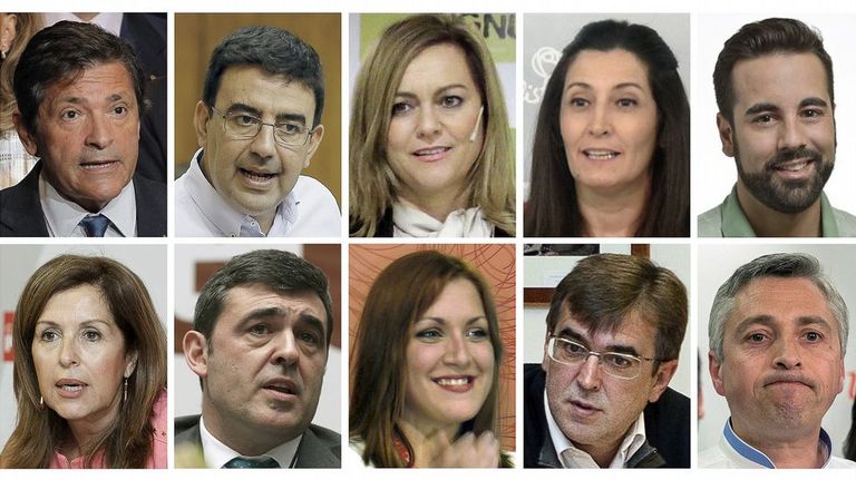 De izquierda a dcha, arriba, el presidente, Javier Fernández (Asturias), y los vocales, Mario Jiménez Díaz (Andalucía), María Jesús Serrano Jiménez (Andalucía), Ascensión Godoy (Extremadura), José Enrique Muñoz Lladró (Valencia); y abajo, María Dolores Padrón Rodríguez (Canarias), Ricardo Cortés Lastra (Cantabria), Soraya Vega Prieto (Extremadura), Francesc Antich Oliver (Baleares), y Francisco Ocón Pascual (La Rioja).