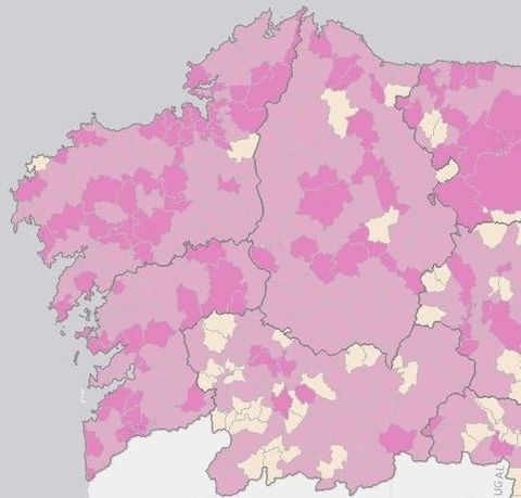 <span lang= es-es >2014</span>. Todo el sur de Lugo es un espacio monocolor con niveles de renta de 1.400 a 1.800 euros al mes por familia, por debajo de la media estatal. 