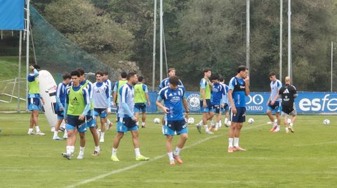 Los jugadores del Real Oviedo, esta semana en El Requex�n