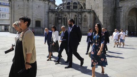 Los concejales de Lugo saliendo de la Catedral en el día de la patrona de la ciudad