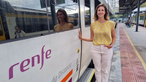 Iria Mndez fotografada na estacin de Guixar, en Vigo