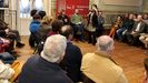 Adriana Lastra interviene, ante la mirada de Adrin Barbn y Gimena Llamedo, en un acto de la agrupacin socialista de Llanes