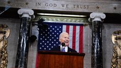 Joe Biden, durante el discursodel estado de la Unin