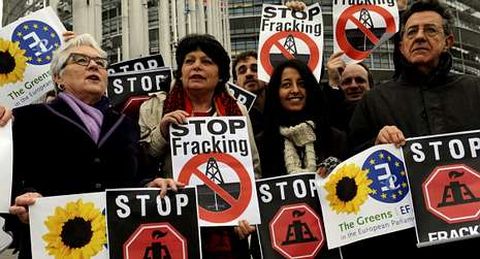 Protesta contra el fracking en Estrasburgo.