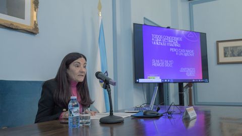 La subdelegada del Gobierno en Lugo inaugurando unas jornadas sobre violencia machista este lunes por la maana