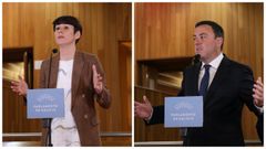 Ana Pontn y Valentn Gonzlez Formoso, tras la intervencin de Alfonso Rueda, en el Parlamento de Galicia.