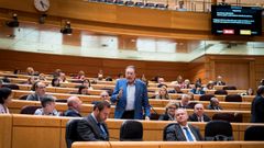 El senador de Junts, Josep Llus Cleries, durante la sesin de este martes en el Senado donde qued aprobada la enmienda a la totalidad a la ley de amnista