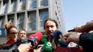 Pablo Iglesias, a la salida de la Audiencia Nacional tras personarse como perjudicado en el caso Villarejo