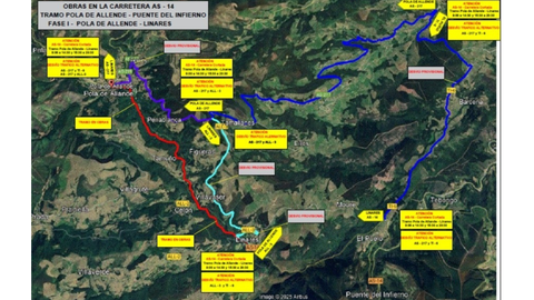 Fase 1 de la ejecuci�n del tramo Pola de Allande (p.K. 45+070)-Linares (p.K. 51+000).