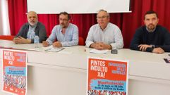 Responsables de las centrales en la comarca, en otro acto por el indulto de Pintos