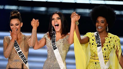 Miss Sudfrica, Miss Colombia y Miss Jamaica, las tres finalistas. 