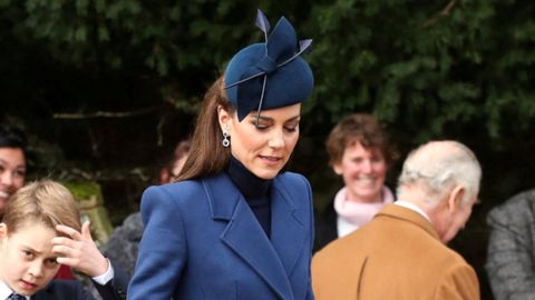 Kate Middleton en su última aparición pública antes de su operación, en la misa de Navidad