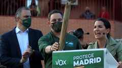 La candidata de Vox, Roco Monasterio, durante el acto electoral en el que intervino junto a Santiago Abascal y Javier Ortega Smith