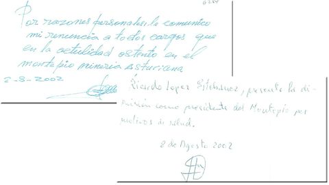 Las dimisiones de Ricardo Lpez Estbanez y Alfredo lvarez Espina 