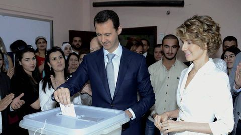 Al Asad en el momento de las votaciones