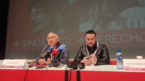 El secretario de UGT, Pepe �lvarez y el secretario de UGT Asturias, Javier Fern�ndez Lanero