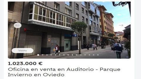 Imagen de la oficina que se vende en Oviedo por m�s de un mill�n de euros