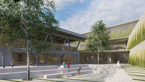 Infografía del proyecto del Colegio Público Nuevo Roces de Gijón