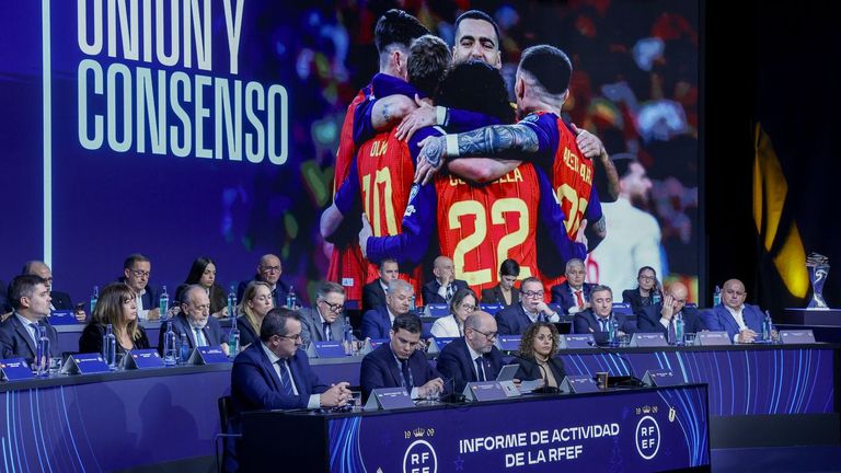 Rafael Louzán cumple un año de paz en el fútbol español