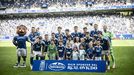 Once inicial del Real Oviedo ante el Burgos