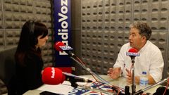 El candidato del BNG, Miguel Anxo Fernndez Lores durante la entrevista en Radio Voz