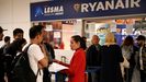 Stand de Ryanair en Barajas durante el paro del septiembre pasado