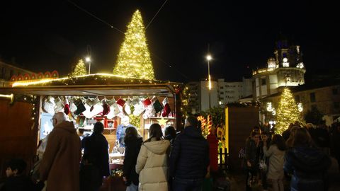 Poblado navideño en la Praza da Ferrería 
