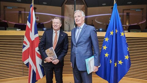 Los negociadores Frost y Barnier, en su primera y nica reunin postbrexit el pasado 2 de marzo