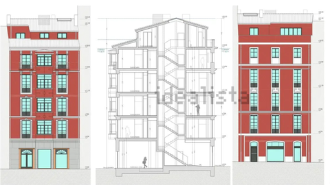 Edificio de nueva obra en la calle Los Moros, en Gijn