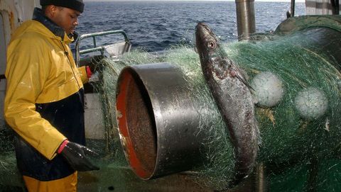 Imagen de archivo de un volantero gallego capturando merluza, especie que en el 2022 escaseará más fresca porque la UE recortará las cuotas en caladeros nacionales y comunitarios