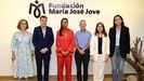 Elvira Ferrer, Román Rodríguez, Felipa Jove, Ángel Carracedo, Emma Justa y Judith Fernández, en la Fundación María Jose Jove de A Coruña. 