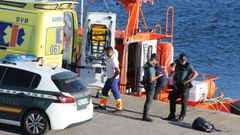 Operativo en el puerto Vilanova por el accidente zodiac contra batea
