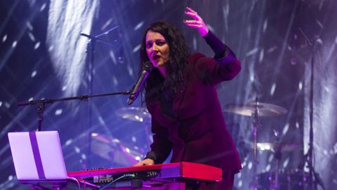 Guadi Galego, en un concierto en Carballo este verano.