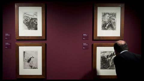 Chagall realiz para el galerista y editor parisino Ambroise Vollard una serie de gouaches para ilustrar Las fbulas de La Fontaine