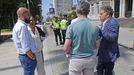 Ivn Puentes y Fernndez Lores, el pasadolunes tras el minuto de silencio que se guard en el Subdelegacin del Gobierno por el crimen machista de Oia