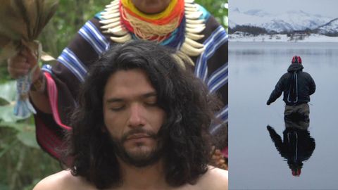 Das imaxes do filme epistolar Al otro lado del mar:  esquerda, de Samuel Moreno lvarez;  dereita, de Eloy Domnguez Sern.
